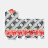 Rosen Zwarte Witte Strepen Derby Tent Bedankdoosjes (Uitgevouwen)