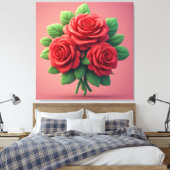 Rosenboeket Canvas Afdruk (Insitu (Slaapkamer))