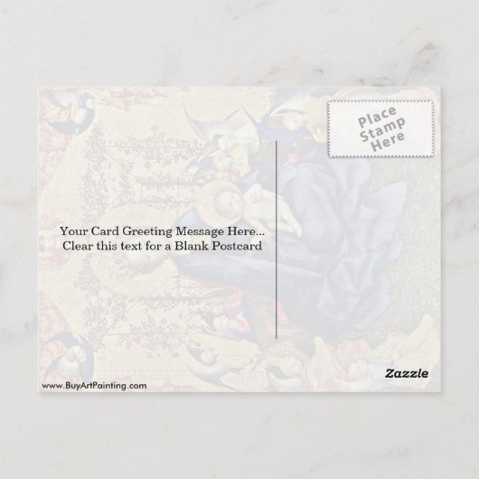 Rosenhagmadonna door Stefan Lochner Briefkaart (Achterkant)