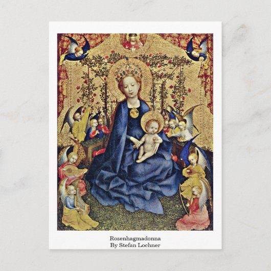 Rosenhagmadonna door Stefan Lochner Briefkaart (Voorkant)