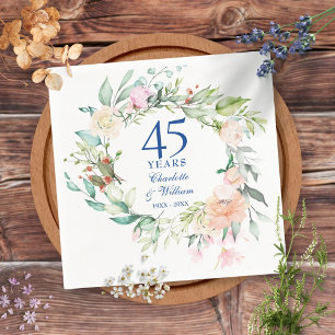 Rosenkrans Bloemen 45e 65e Huwelijksverjaardag Servet