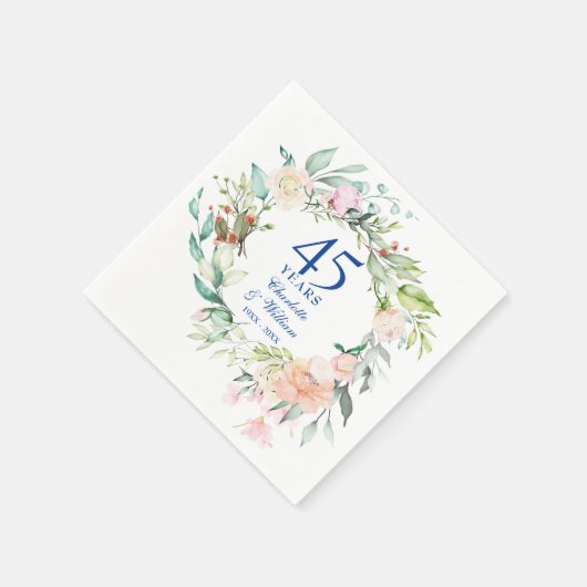 Rosenkrans Bloemen 45e 65e trouwdag Servet (Hoek)