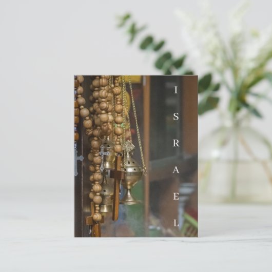 Rosenkransen en kruisen van Jeruzalem close-up op  Briefkaart (Staand voorkant)