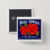 Rosenmerk Appels Vierkante Button 5,1 Cm (Voorkant /achterkant)