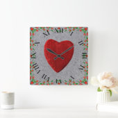 Rosenrahmen mit Herz Vierkante Klok (Huis)