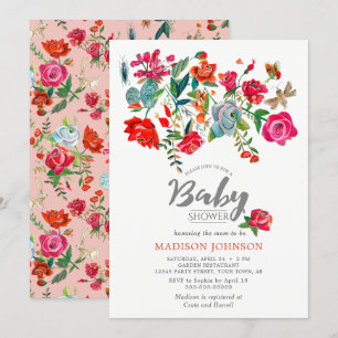 Rosentuin   roze   Baby Shower   Uitnodigingen