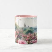 Rosentuin van Parijs Eiffeltoren Roze  Mok (Midden)