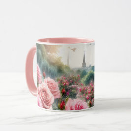 Rosentuin van Parijs Eiffeltoren Roze  Mok