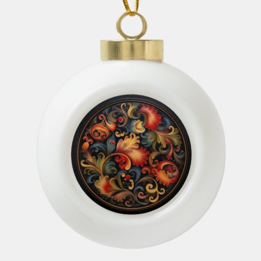 Rosepaint Modern 2 van 6 Keramische Bal Ornament (Voorkant)