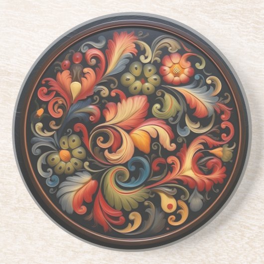 Rosepaint Modern 4 van 6 Zandsteen Onderzetter (Voorkant)