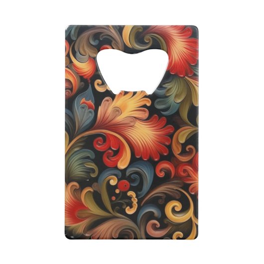 Rosepaint Rosemaling Modern 5 Creditkaart Flessenopener (Voorkant)