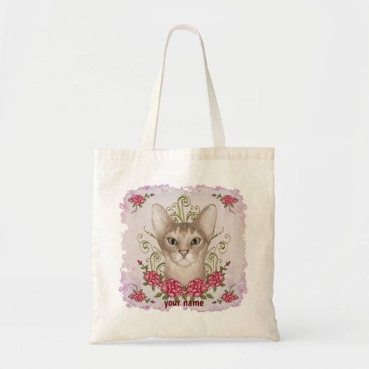 Roses Abyssinian Kat boodschappentas Tote Bag (Voorkant)