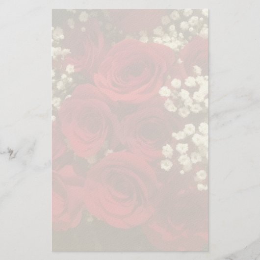 Roses and Baby's Breath Stationery Briefpapier (Voorkant)