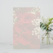 Roses and Baby's Breath Stationery Briefpapier (Staand voorkant)