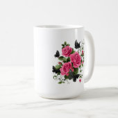 Roses and Butterflies, Colorful Design, Koffiemok (Voorkant rechts)