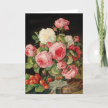 Roses and cherries oil painting