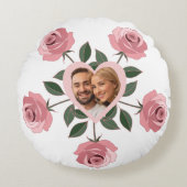 Roses and Heart - Valentines Photo Rond Kussen (Voorkant)
