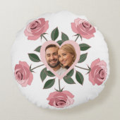 Roses and Heart - Valentines Photo Rond Kussen (Achterkant)