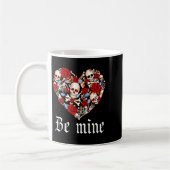 Roses And Skulls Heart Gothic Style Valentine Be M Koffiemok (Links)