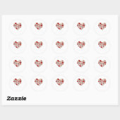 Roses And Skulls Heart Gothic Style Valentine Be M Ronde Sticker (Vel)