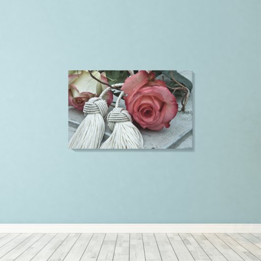 Roses and Tassels canvas print (Insitu (Houten vloer))