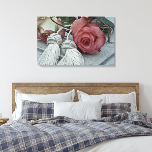 Roses and Tassels canvas print (Insitu (Slaapkamer))