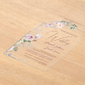 Roses Arch Wedding Acryl Uitnodigingen (Laagn)