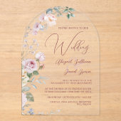 Roses Arch Wedding Acryl Uitnodigingen (Voorkant)