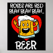 Roses Are Red Blah Beer Funny Valentines Day Drink Poster (Voorkant)