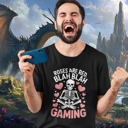 Roses Are Red Blah Gaming Anti Valentines Day T-shirt