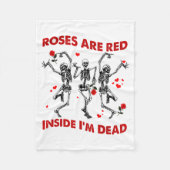 Roses Are Red Inside Im Dead Skeleton Valentines  Fleece Deken (Voorkant)