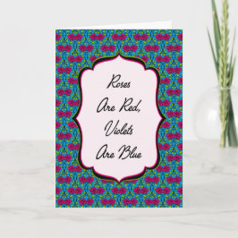 Roses Are Red Miss You Card | Whimsical Floral Kaart
