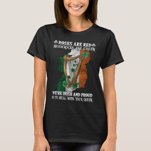 Roses Are Red Shamrocks Are Green Happy St Patrick T-shirt (Voorkant)