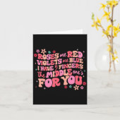 Roses Are Red The Middle Ones For You Retro Valen  Kaart (Gele Bloem)