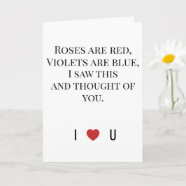 Roses Are Red Valentine's - I ♥ U Funny Romantic Kaart