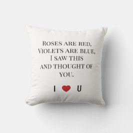 Roses Are Red Valentine's - I ♥ U Funny Romantic   Kussen