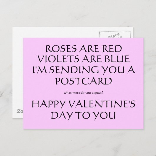 ROSES ARE RED, VIOLETS ARE BLUE, I'M SENDING YO... FEESTDAGENKAART (Voorkant / Achterkant)