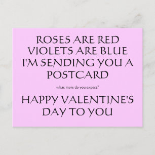 ROSES ARE RED, VIOLETS ARE BLUE, I'M SENDING YO... FEESTDAGENKAART
