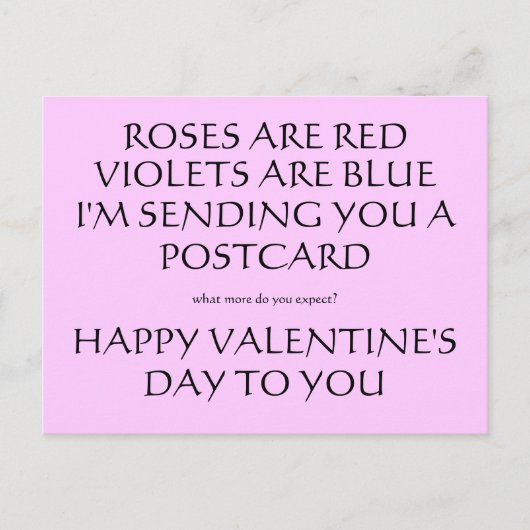 ROSES ARE RED, VIOLETS ARE BLUE, I'M SENDING YO... FEESTDAGENKAART (Voorkant)