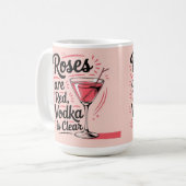 Roses are red vodka is clear koffiemok (Voorkant links)