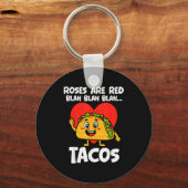 Roses Blah Tacos Funny Valentines Food Lover Men W Sleutelhanger (Voorkant)