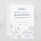 Roses Blauwe Crest Katholieke Bruiloft Kaart (Achterkant)