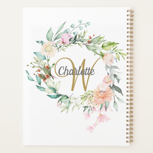 Roses Bloemengoud Script Monogram 2023 Planner (Achterkant)