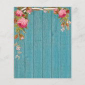 Roses Blue Barn Wood Birthday (Achterkant)