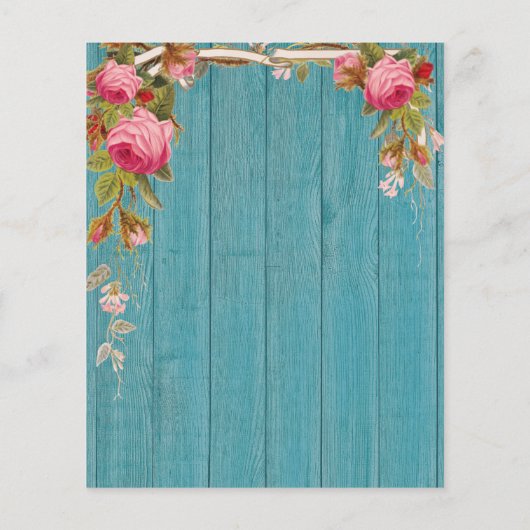 Roses Blue Barn Wood Birthday (Achterkant)