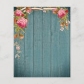 Roses Blue Green Barn Wood Birthday (Achterkant)