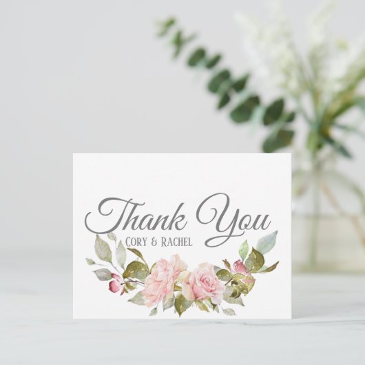  Roses Bouquet bedankt Briefkaart (Staand voorkant)