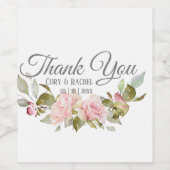 Roses Bouquet bedankt Wijn Etiket (Enkel label)