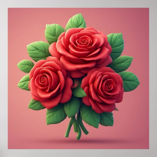 Roses Bouquet Poster (Voorkant)