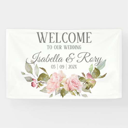  Roses Bouquet Wedding Spandoek (Horizontaal)